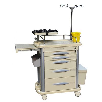 BR-ET003 Hospital Emergency Trolleys Equipment ABS Plastic Carts