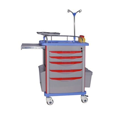 Hospital Medical Records Crash Cart  ABS Emergency Medical Cart Trolley  with Drawers Trolley Medical