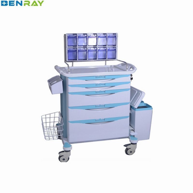 ABS Anesthesia Trolley 780 X 475 X 920mm Plastic Steel Columns