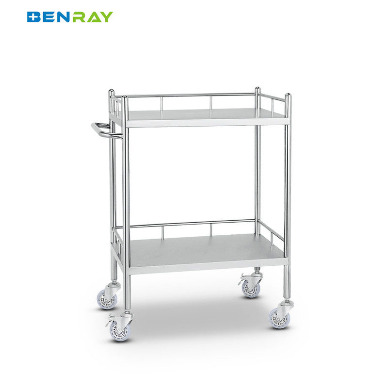 3 Layer Hospital Stainless Steel  Medical Instrument Trolley