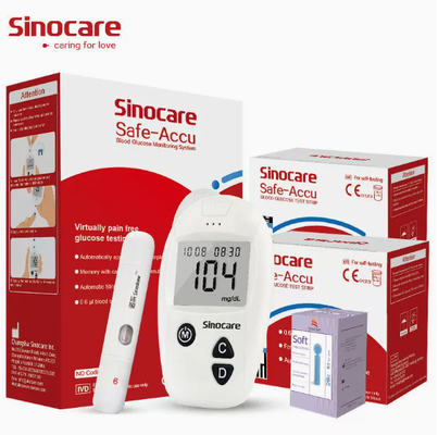 Pengukur Glukosa Darah yang Akurat Pengukur Glukosa Darah Pengukur Gula Darah dengan 50 Strip Tes & 50 Lancet Steril