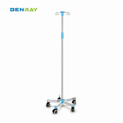 Mobile Movable Adjustable Hospital Medical Infusion Stainless Steel IV Pole IV Stand